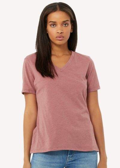 Women's Relaxed Heather CVC V-Neck Tee Thumbnail