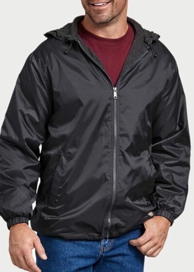 Fleece Lined Nylon Hooded Jacket Thumbnail