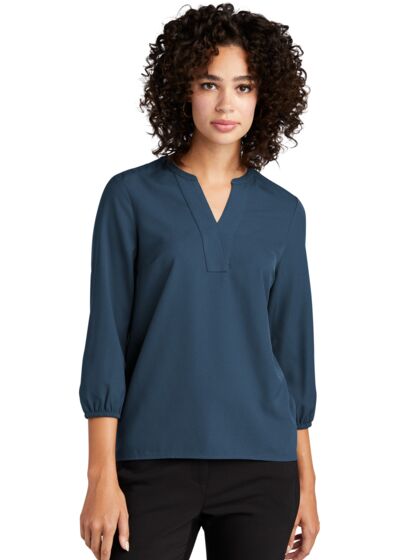 Women's Stretch Crepe 3/4 Sleeve Blouse Thumbnail