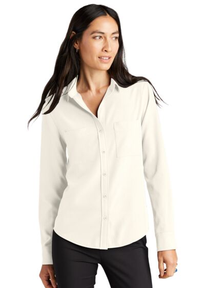 Women's Stretch Crepe Long Sleeve Camp Thumbnail