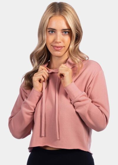 Women's Laguna Sueded Raw Edge Crop Hoodie Thumbnail