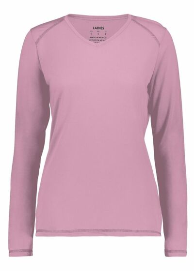 Women's Super Soft-Spun Poly Long Sleeve V-Neck T-Shirt Thumbnail