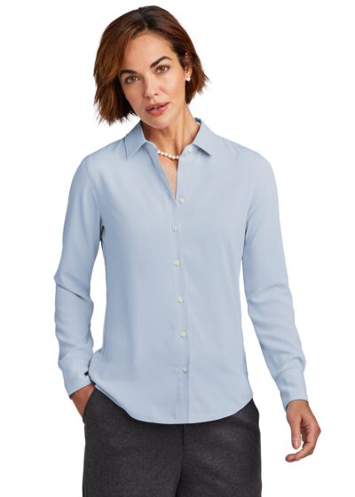 Women's Full Button Satin Blouse Thumbnail