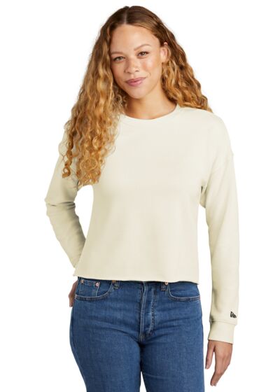 Women's Tri Blend Fleece Crop Crew Thumbnail