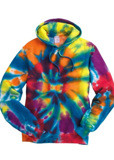 Multi-Color Cut-Spiral Tie-Dyed Hooded Sweatshirt Thumbnail