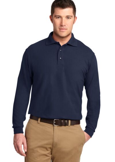 Tall Silk Touch Long Sleeve Polo Thumbnail
