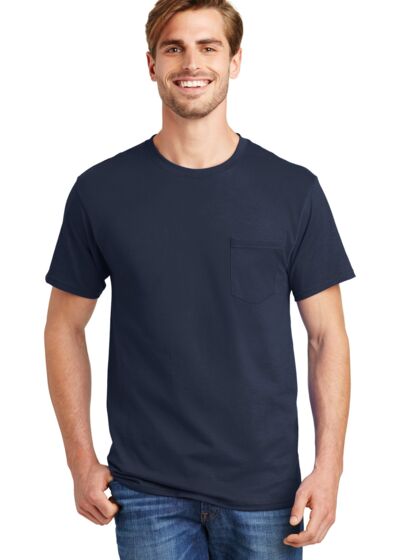 Authentic 100% Cotton T Shirt with Pocket Thumbnail