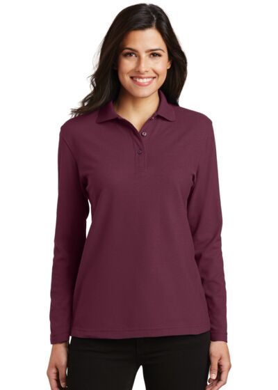 Women's Silk Touch Long Sleeve Polo Thumbnail
