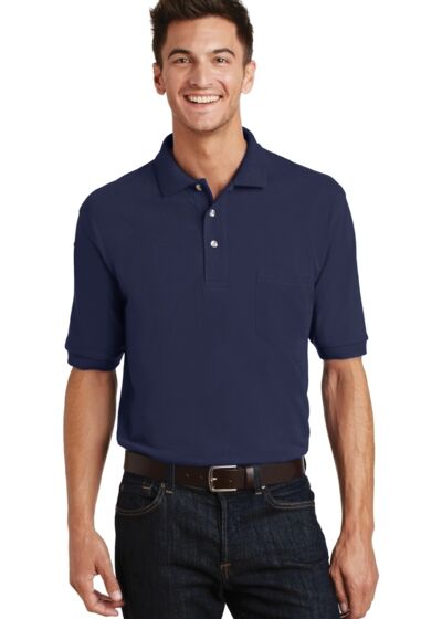 Heavyweight Cotton Pique Polo with Pocket Thumbnail
