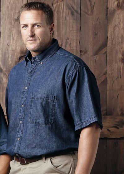 Denim Short Sleeve Shirt Tall Sizes Thumbnail