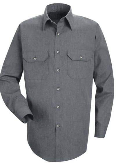 Heathered Poplin Long Sleeve Shirt Thumbnail