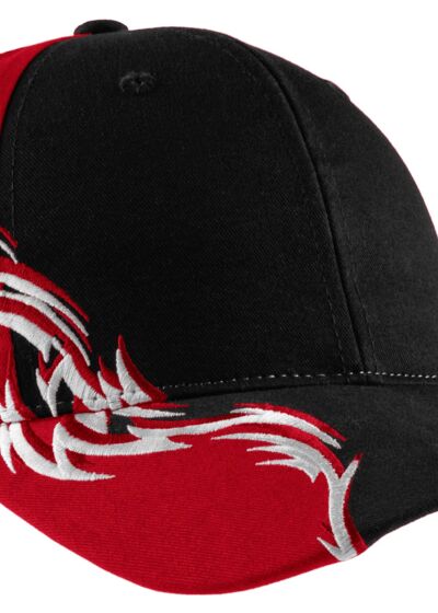 Colorblock Racing Cap with Flames Thumbnail