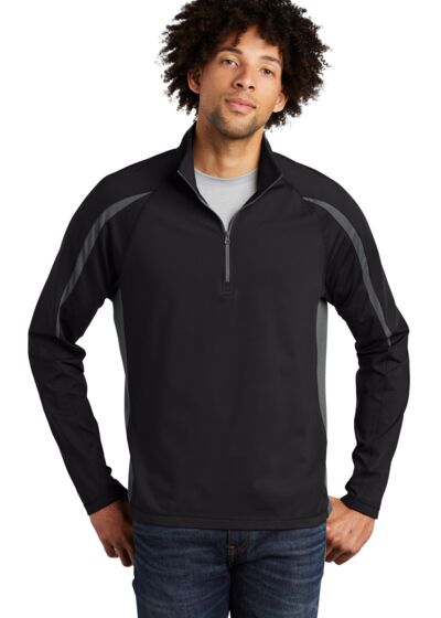 Sport Wick ® Stretch 1/2 Zip Colorblock Pullover Thumbnail