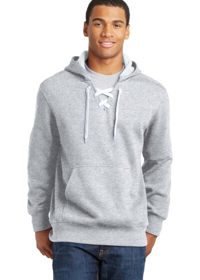 Lace Up Pullover Hooded Sweatshirt Thumbnail
