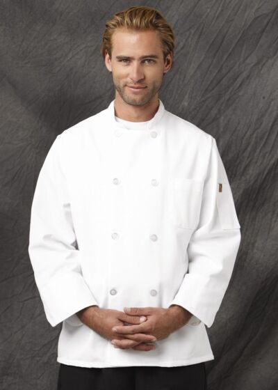 Button Chef Coat with Thermometer Pocket Thumbnail