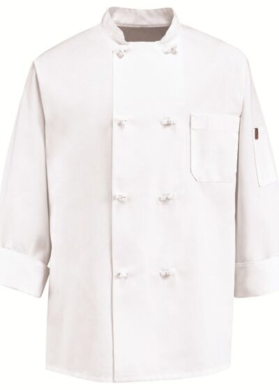 Eight Knot Button Chef Coat with Thermometer Pocket Thumbnail