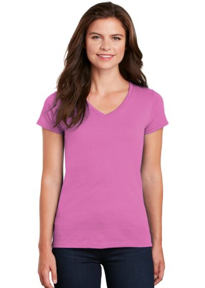 Women's Heavy Cotton 100% Cotton V Neck T Shirt Thumbnail