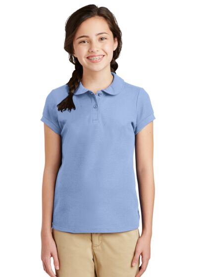 Girls Silk Touch Peter Pan Collar Polo Thumbnail
