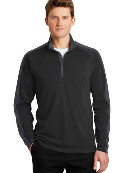 Sport Wick ® Textured Colorblock 1/4 Zip Pullover Thumbnail