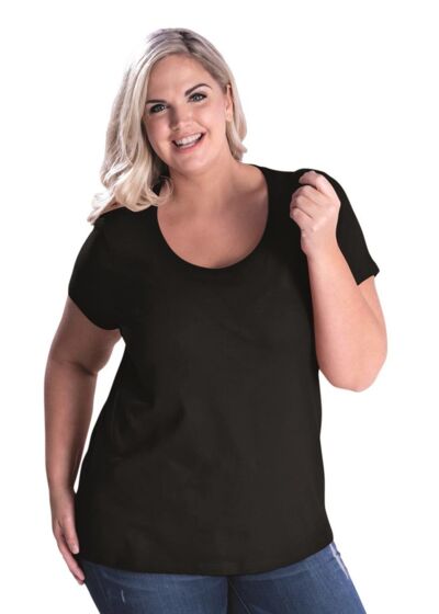 Curvy Collection Women's Scoop Neck Premium Jersey Tee Thumbnail
