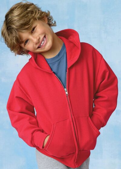 EcoSmart® Youth Full-Zip Hooded Sweatshirt Thumbnail