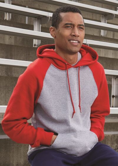 Dri Power® Colorblock Raglan Hooded Sweatshirt Thumbnail