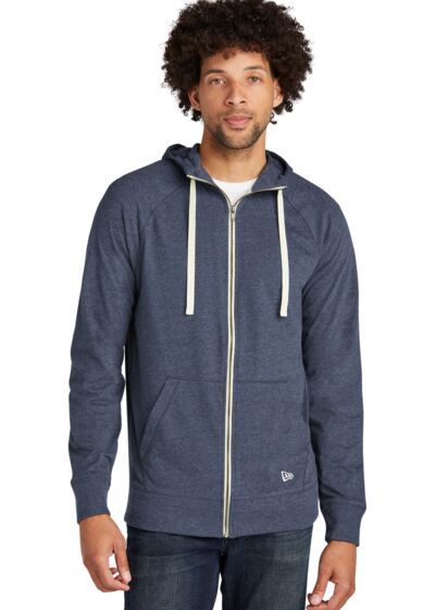 Sueded Cotton Blend Full Zip Hoodie Thumbnail