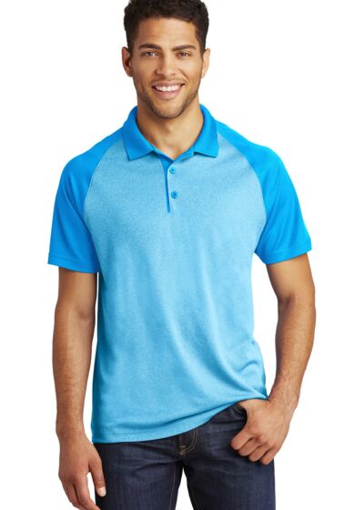 PosiCharge ® RacerMesh ® Raglan Heather Block Polo Thumbnail