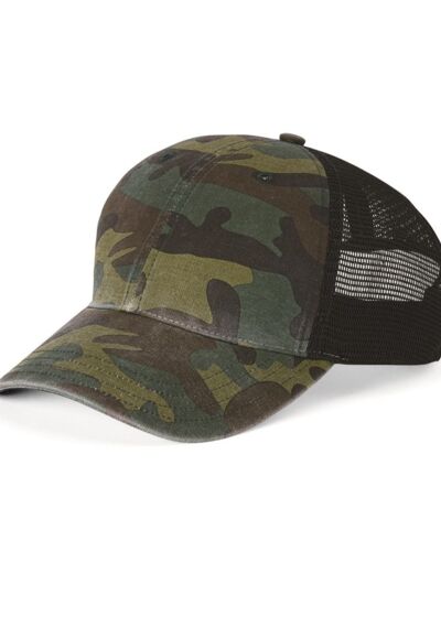 Garment Washed Printed Trucker Cap Thumbnail