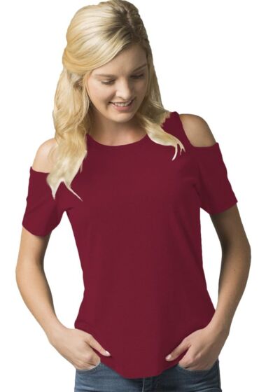 Women's Cold Shoulder T-Shirt Thumbnail