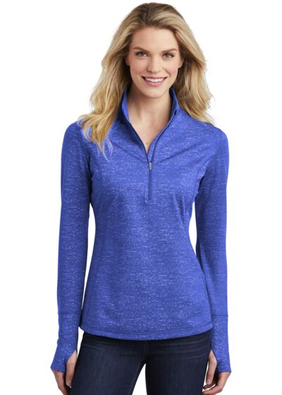 Women's Sport Wick ® Stretch Reflective Heather 1/2 Zip Pullover Thumbnail