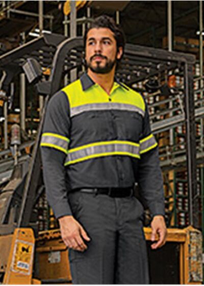Hi-Visibility Colorblock Ripstop Long Sleeve Work Shirt Thumbnail