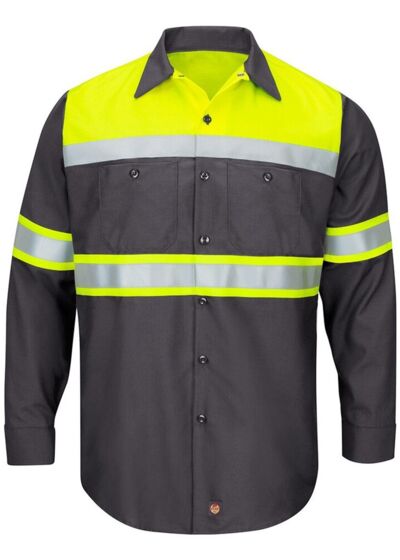 Hi-Visibility Colorblock Ripstop Long Sleeve Work Shirt - Tall Sizes Thumbnail
