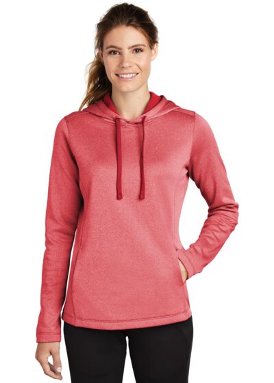 Women's PosiCharge ® Sport Wick ® Heather Fleece Hooded Pullover Thumbnail