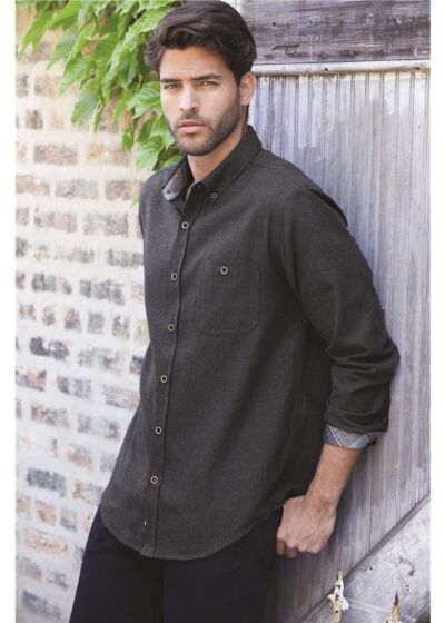 Vintage Brushed Flannel Solid Shirt Thumbnail