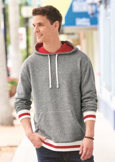 Peppered Fleece Lapover Hooded Sweatshirt Thumbnail