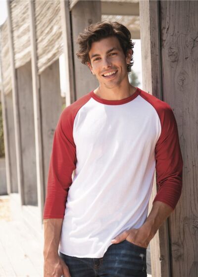 Premium Blend Ringspun Three-Quarter Sleeve Raglan Baseball T-Shirt Thumbnail
