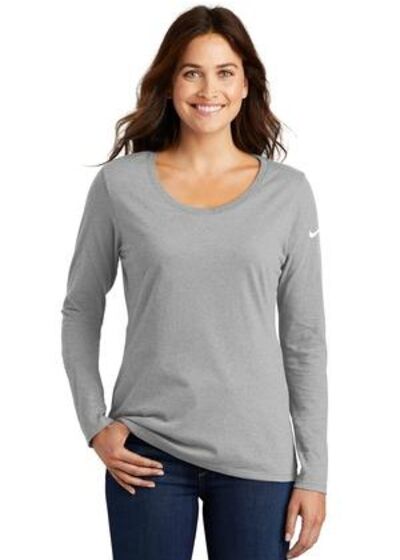 Ladies Core Cotton Long Sleeve Scoop Neck Tee Thumbnail