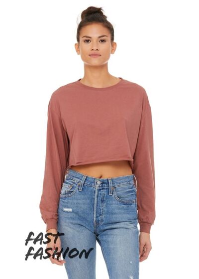FWD Fashion Women's Crop Long Sleeve Tee Thumbnail