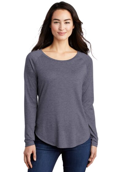 Women's PosiCharge ® Long Sleeve Tri Blend Wicking Scoop Neck Raglan Tee Thumbnail