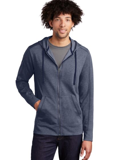 PosiCharge ® Tri Blend Wicking Fleece Full Zip Hooded Jacket Thumbnail