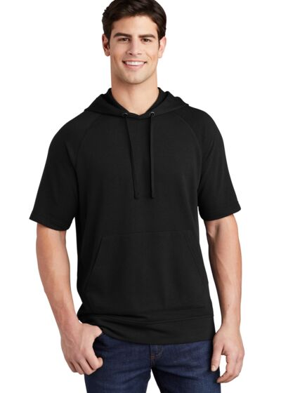 PosiCharge ® Tri Blend Wicking Fleece Short Sleeve Hooded Pullover Thumbnail