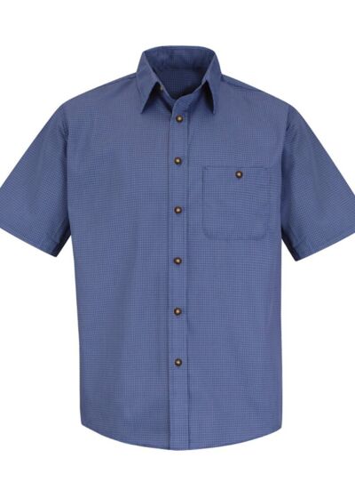 Mini-Plaid Uniform Short Sleeve Shirt - Tall Sizes Thumbnail