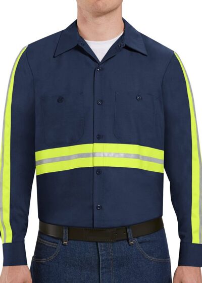 Industrial Enhanced-Visibility Long Sleeve Work Shirt - Tall Sizes Thumbnail