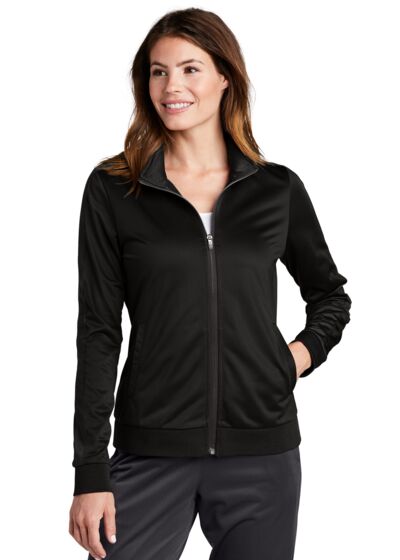 Ladies Tricot Sleeve Stripe Track Jacket Thumbnail