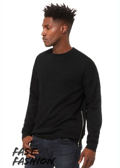 FWD Fashion Crewneck Sweatshirt with Side Zippers Thumbnail