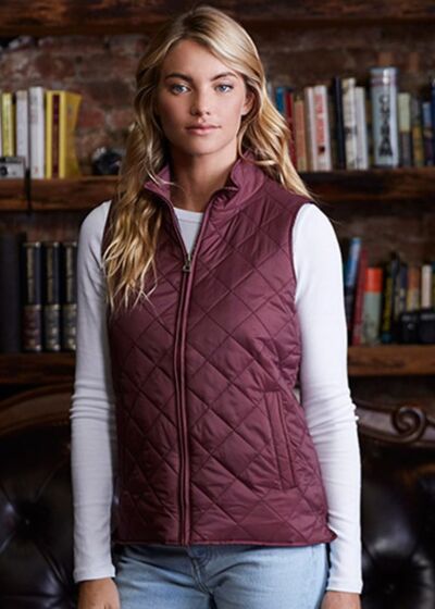 Women's Vintage Diamond Quilted Vest Thumbnail