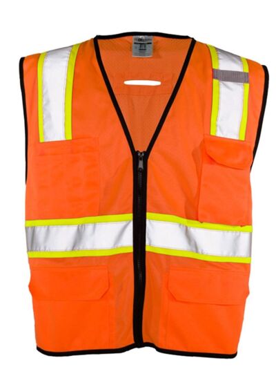 6 Pocket Contrast Class 2 Vest Thumbnail