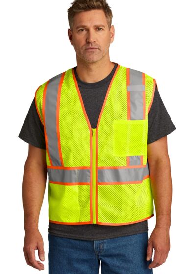 Ansi 107 Class 2 Mesh Zippered Two Tone Vest Thumbnail