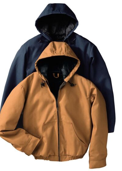 Blended Duck Zip-Front Hooded Jacket Thumbnail